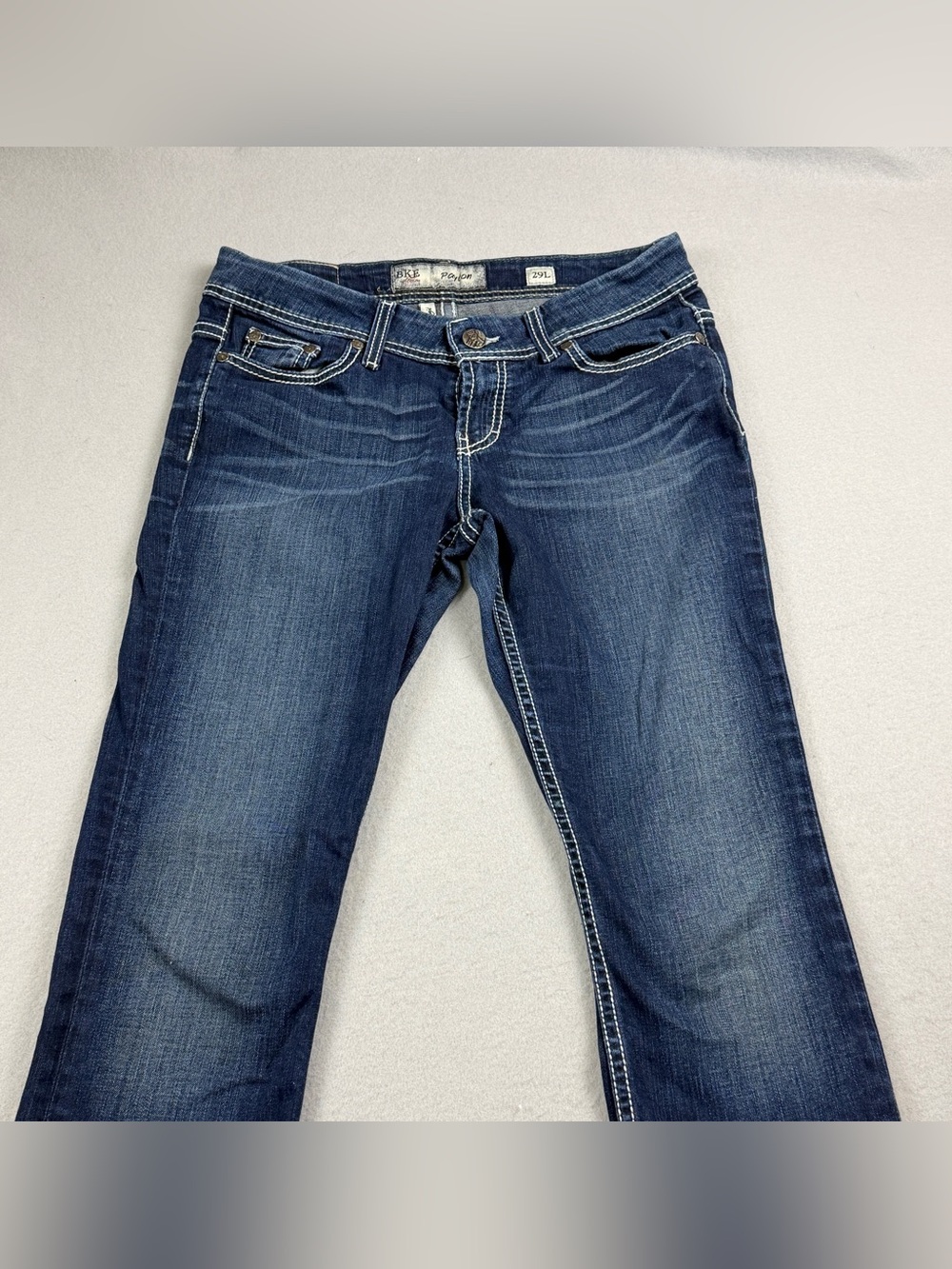 BKE Y2K Payton Straight Leg Tall Distressed Dark Blue Women’s Jeans 29x33.5